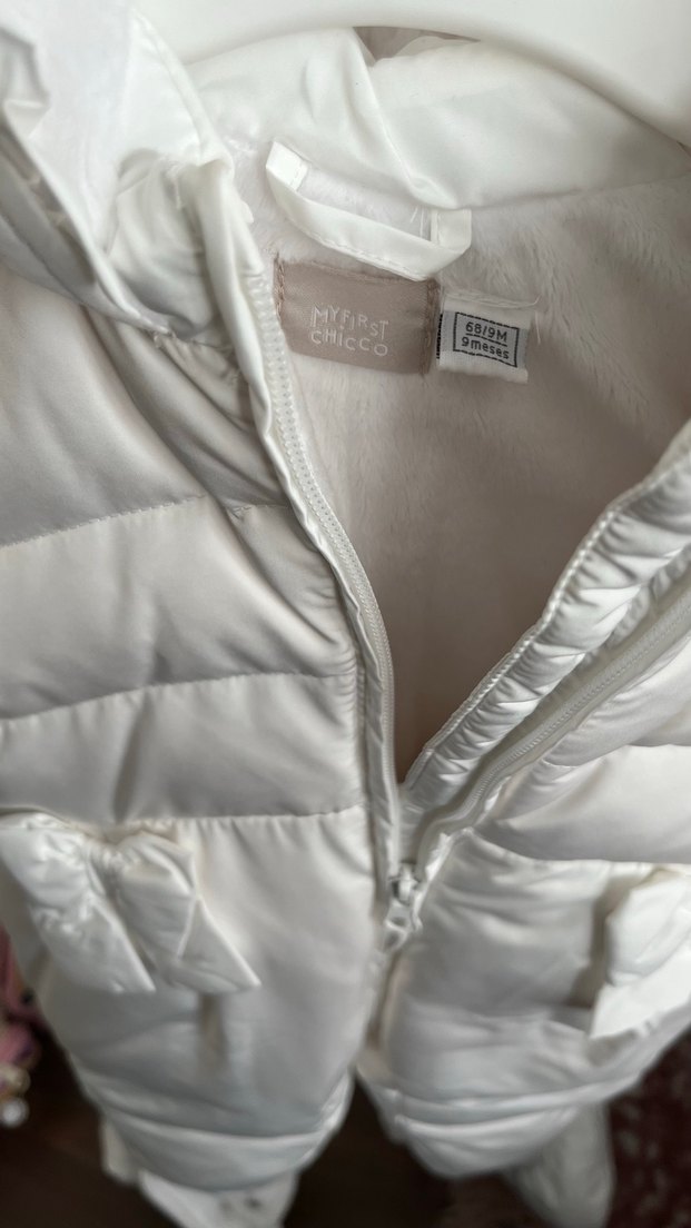 Beyaz Kürklü Bebek Kız Tulumu - Görsel 3