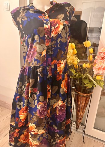 Çiçek Desenli Bohem Uzun Kolsuz Elbise - Görsel 3