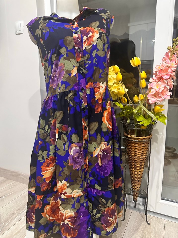 Çiçek Desenli Bohem Uzun Kolsuz Elbise - Görsel 5