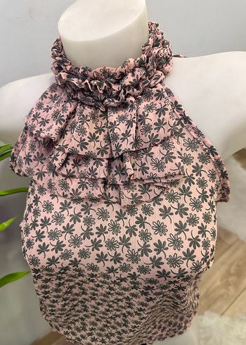 Pembe Fırfırlı Mini Bohem Bluz - Görsel 2