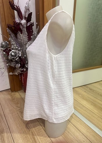 Kadın Beyaz  Kolsuz Bluz - Görsel 2