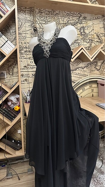 Taşlı şık abiye elbise#Elsii marka