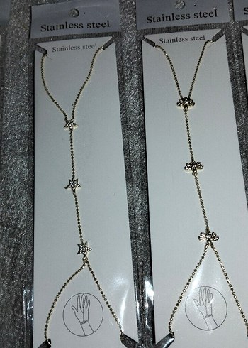 Altın Renk Zincir Detaylı Kadın El Zinciri - Görsel 2