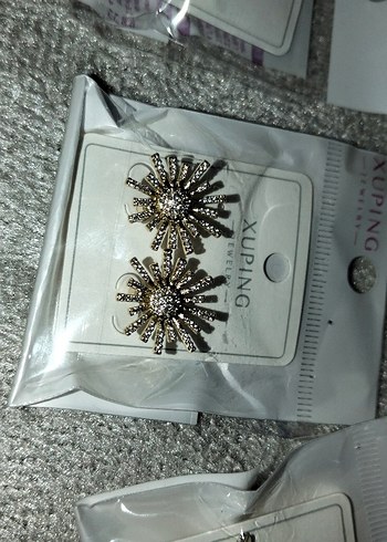 Altın Renkli Mini , zirkon taşlı,xuping Küpeler - Görsel 6