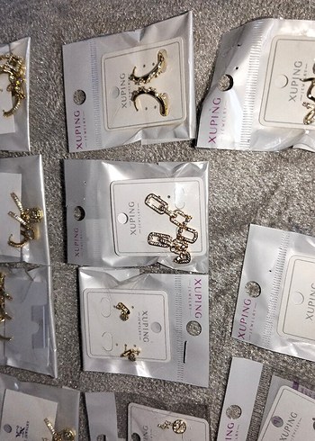 Altın Renkli Mini , zirkon taşlı,xuping Küpeler - Görsel 9