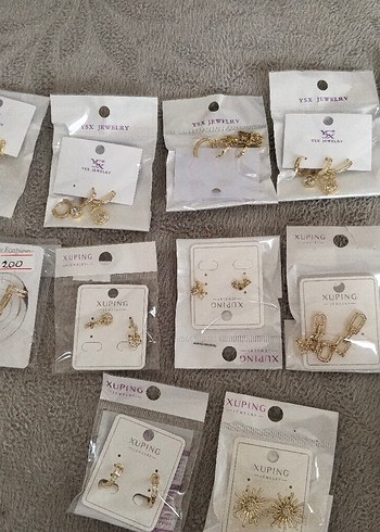 Altın Renkli Mini , zirkon taşlı,xuping Küpeler - Görsel 8