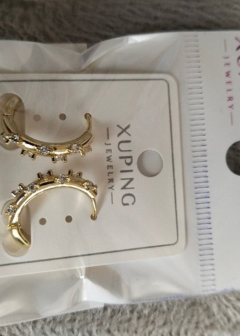 Altın Renkli Mini , zirkon taşlı,xuping Küpeler - Görsel 7