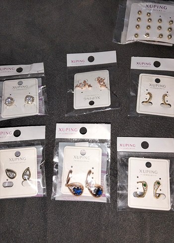 Altın Renkli Mini , zirkon taşlı,xuping Küpeler - Görsel 18