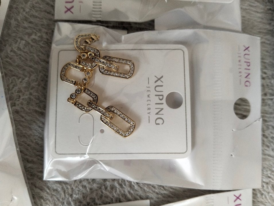 Altın Renkli Mini , zirkon taşlı,xuping Küpeler - Görsel 3