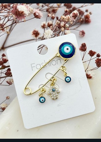 Altın Renkli Mini Boncuklu Bohem yaka iğnesi - Görsel 2