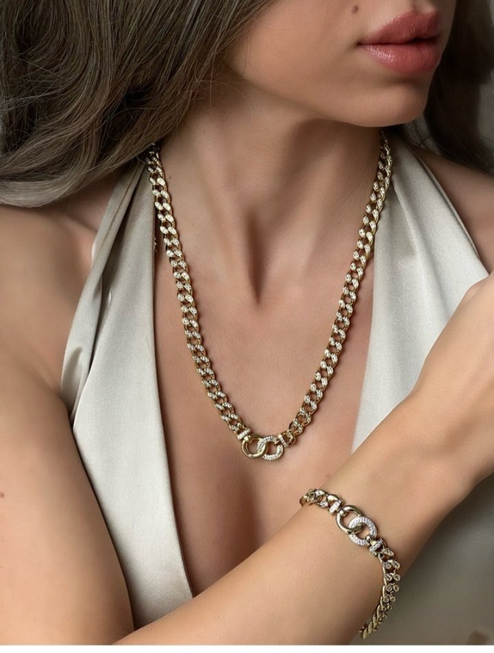 Zincir Detaylı Parlak Xuping set - Görsel 3