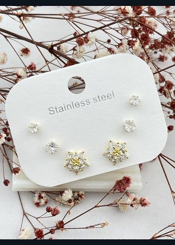 Altın Renkli Mini Kelebek Küpeler - Görsel 9