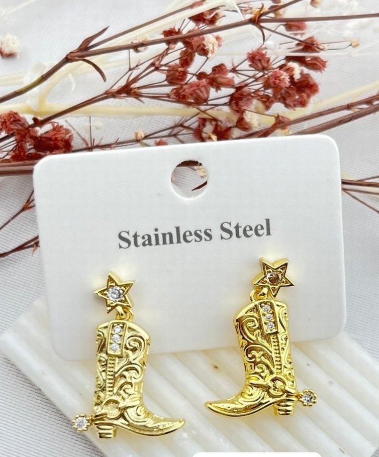 Altın Renkli Mini Kelebek Küpeler - Görsel 4