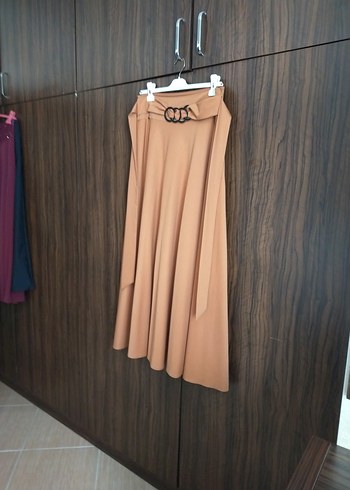 LC Waikiki Bej Drapeli Uzun Kadın Etek