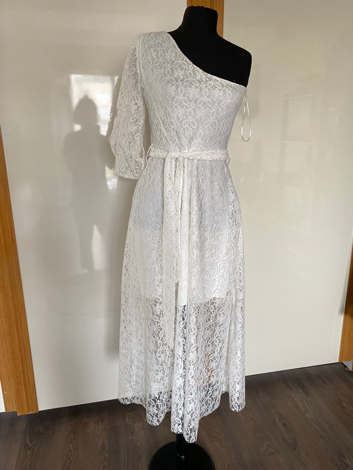 Beyaz after elbise nikah elbise - Görsel 4