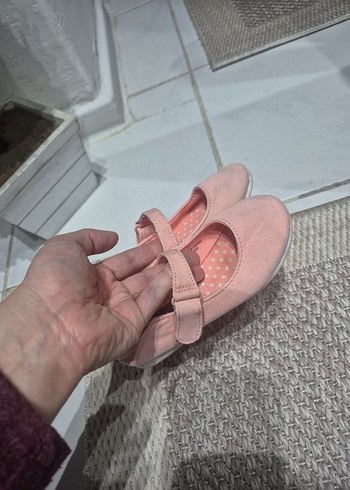 Kız Çocuk Pembe Lastikli Babet Ayakkabı - Görsel 4