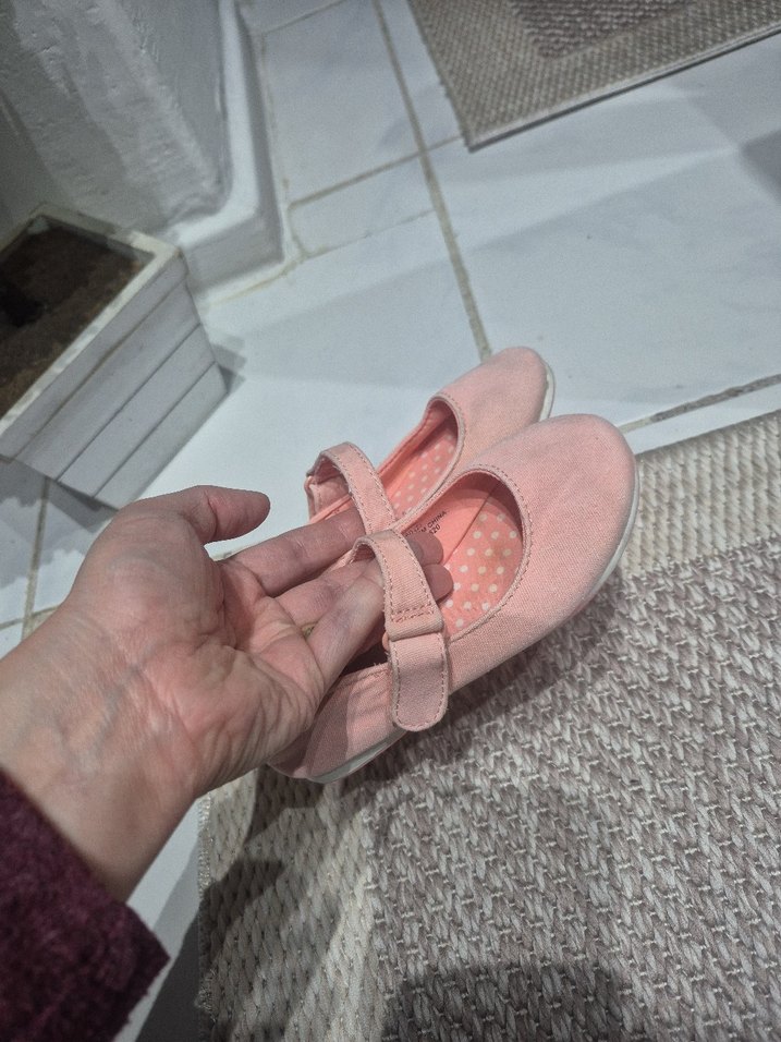 Kız Çocuk Pembe Lastikli Babet Ayakkabı - Görsel 4