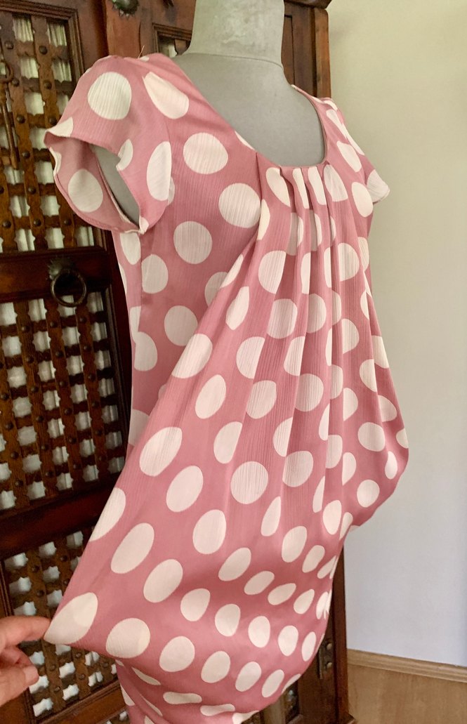 Puantiyeli Pembe şeker Elbise  - Görsel 3