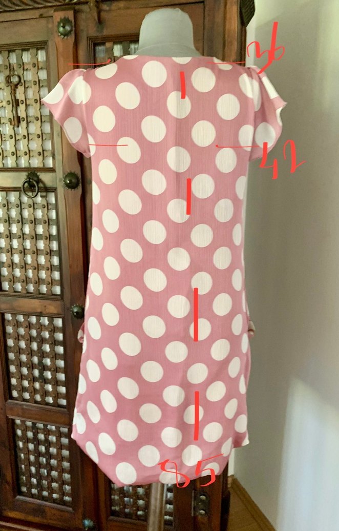 Puantiyeli Pembe şeker Elbise  - Görsel 5