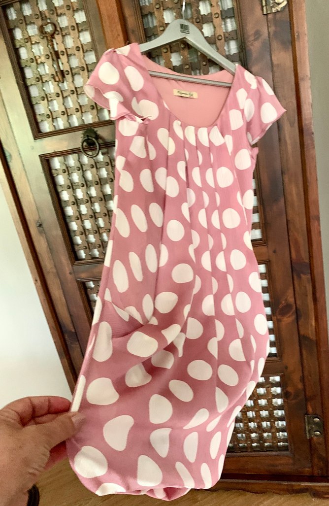 Puantiyeli Pembe şeker Elbise  - Görsel 2