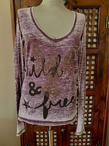 s Beden mor Renk Goth Tshirt Grace yumuşacık