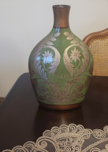 Yeşil Desenli Paşabahçe Vazo