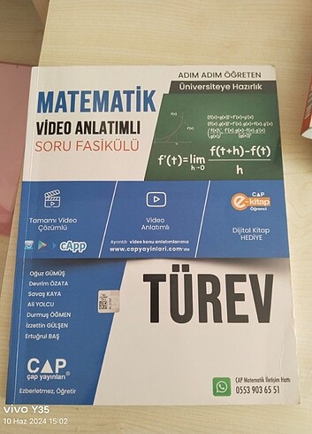 Ayt matematik test kitabı türev 