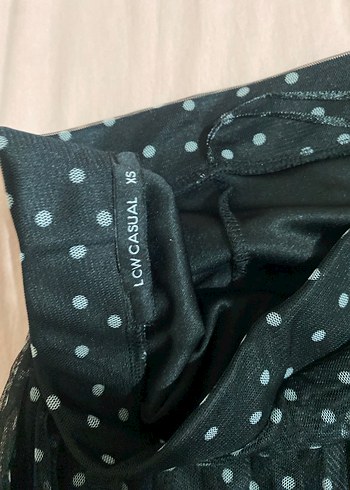 Mavi Puantiyeli Drapeli Midi Etek - Görsel 3