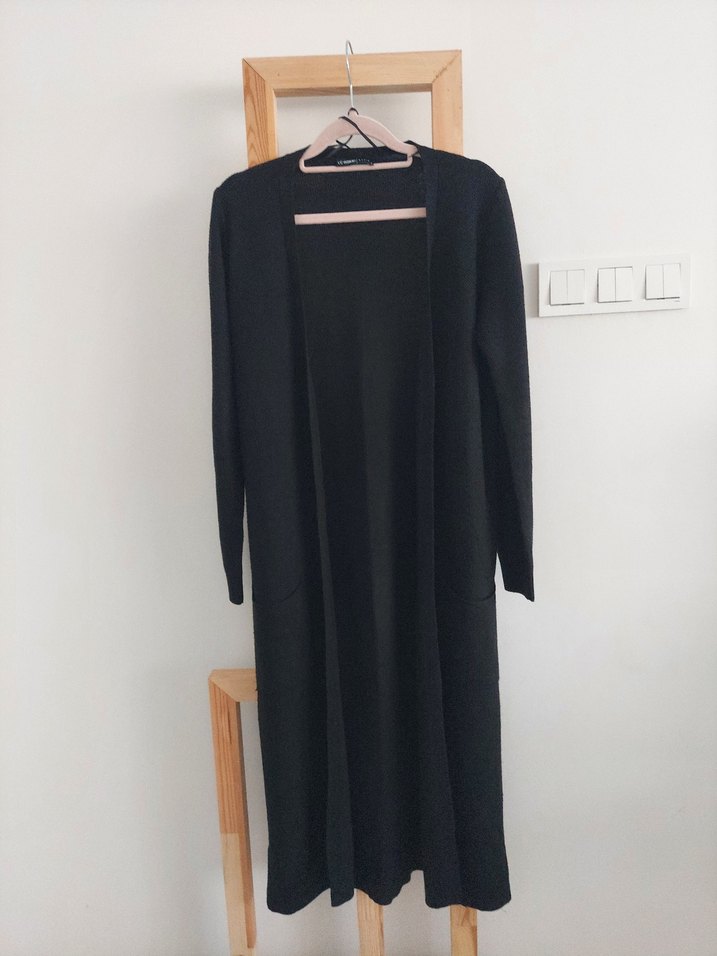 Siyah Uzun Kollu Kadın Hırka - Görsel 3