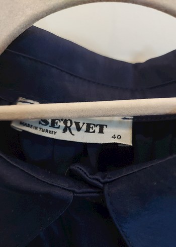 Lacivert Kışlık Saten Kadın tunik - Görsel 2