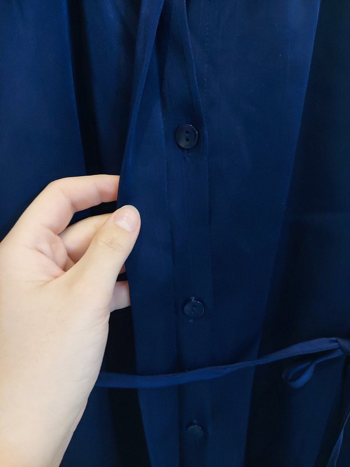 Lacivert Kışlık Saten Kadın tunik - Görsel 5