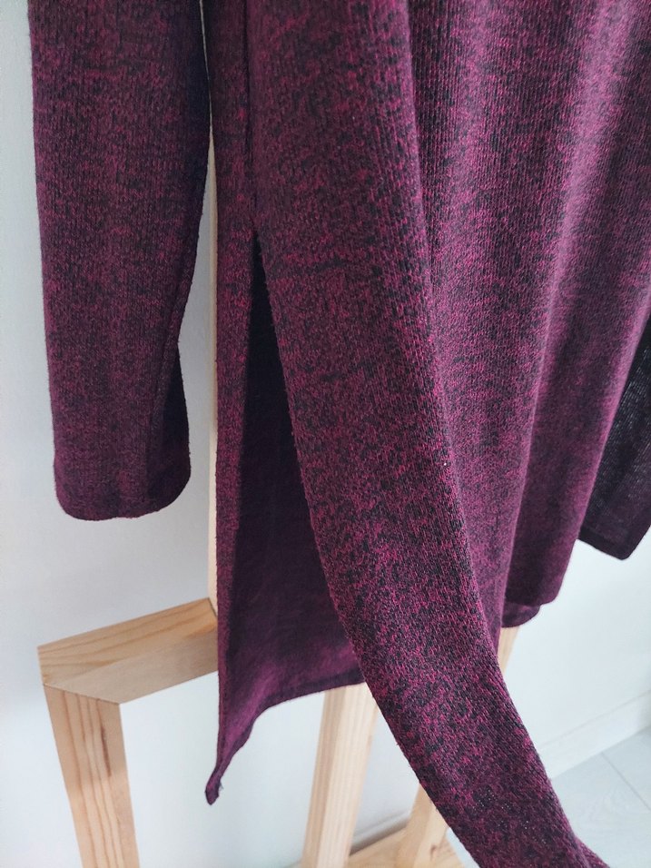 Bordo Örgü Kadın Triko Tunik - Görsel 2