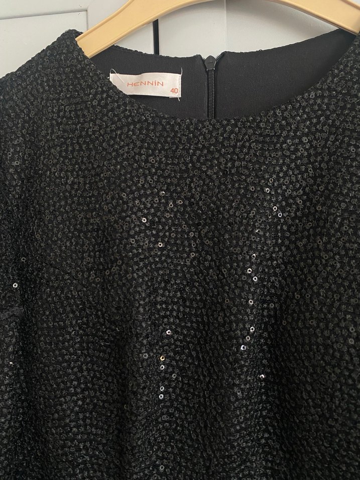 Uzun Siyah Gotik Drape Detaylı Elbise - Görsel 4