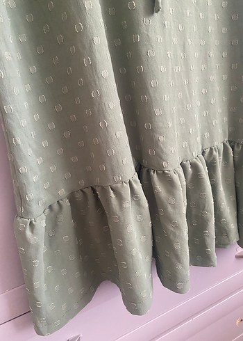 Yeşil Uzun Kollu Uzun Elbise - Görsel 5