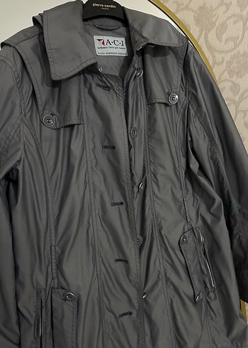 Düğmeli Gri Midi Kadın Ceket - Görsel 3