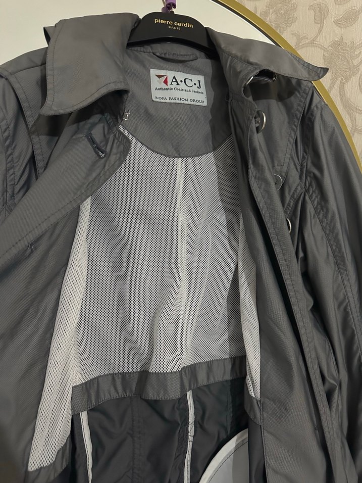 Düğmeli Gri Midi Kadın Ceket - Görsel 4