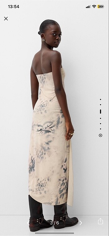 s Beden Batik desenli elbise bershka