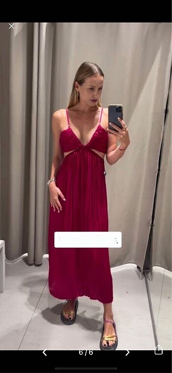 l Beden Zara ahududu renk elbise