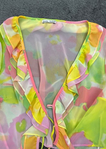 V Yaka Mini Bluz - Görsel 2