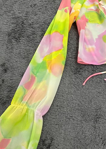 V Yaka Mini Bluz - Görsel 3