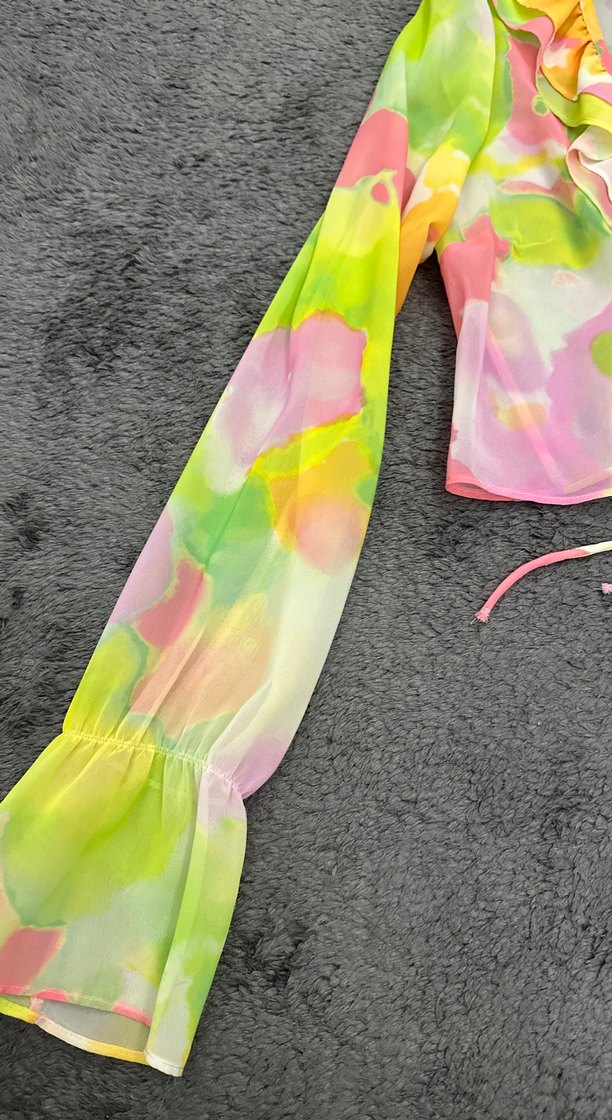 V Yaka Mini Bluz - Görsel 3