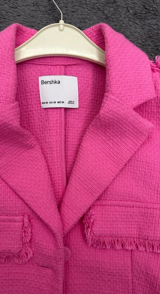 Pembe Mini Kısa Kollu Kadın Blazer - Görsel 2