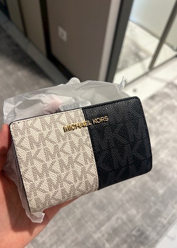 Michael Kors Kadın Deri Cüzdan Siyah Beyaz