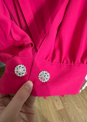 Pembe Uzun Kollu Drapeli Uzun tulum  - Görsel 6