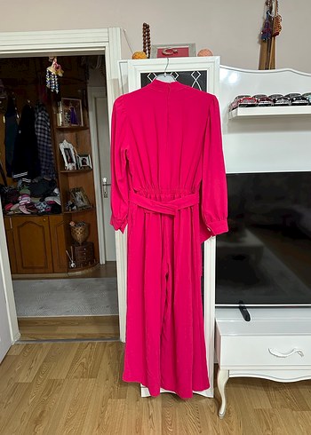 Pembe Uzun Kollu Drapeli Uzun tulum  - Görsel 2