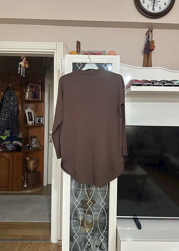 Kahverengi Salaş Kadın Sweatshirt - Görsel 2