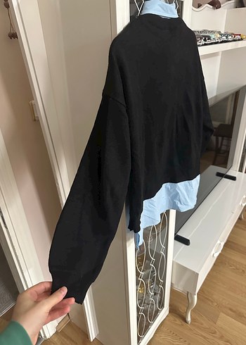 Düğmeli Siyah Kadın Uzun Kollu Triko - Görsel 3