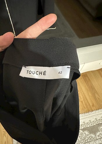 Düğmeli Siyah Kadın Uzun Takım Elbise - Görsel 4