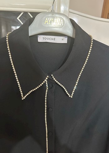 Düğmeli Siyah Kadın Uzun Takım Elbise - Görsel 3