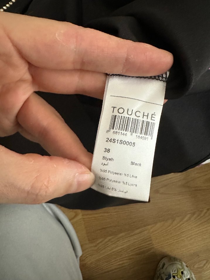 Düğmeli Siyah Kadın Uzun Takım Elbise - Görsel 5